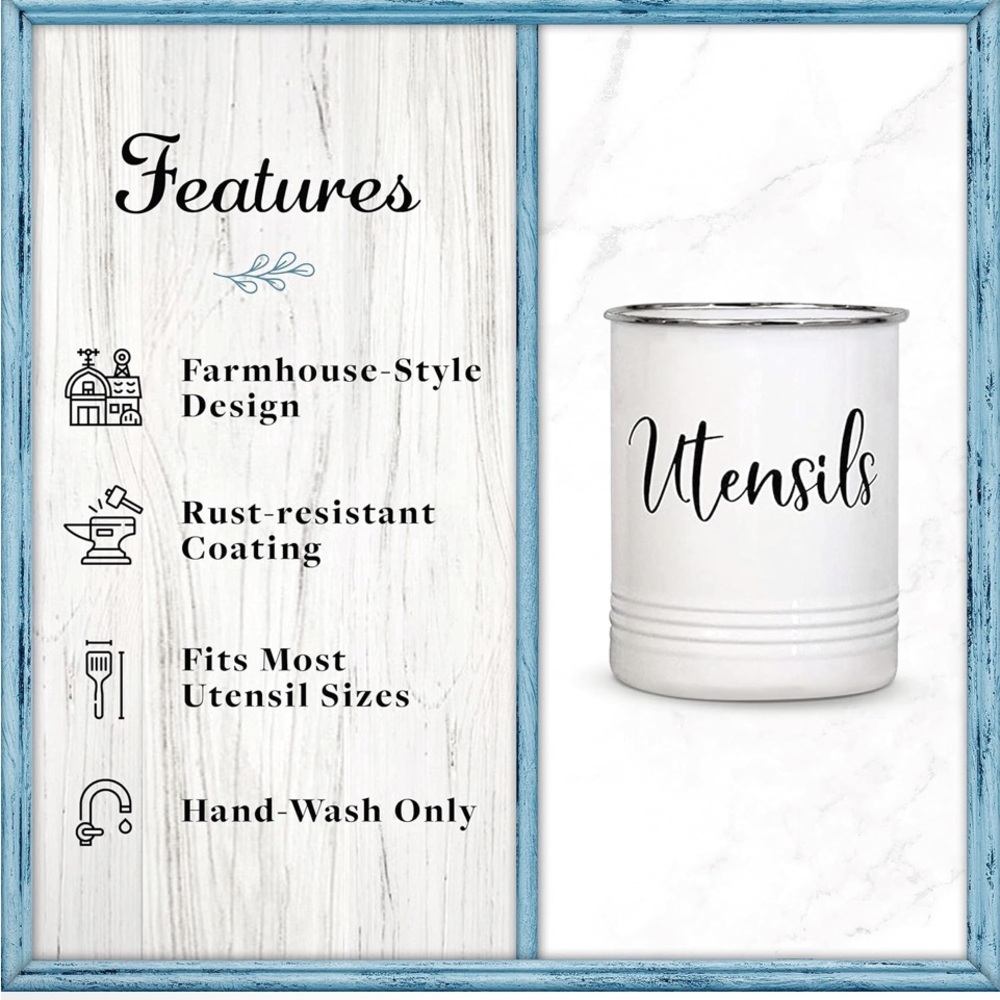 White Utensil Holder - Picture 7 of 8